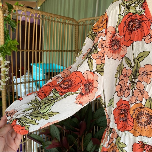 SOLD Label of Love Floral Mini V-neck Dress Size XL Tropical Summer Coastal - Picture 6 of 10